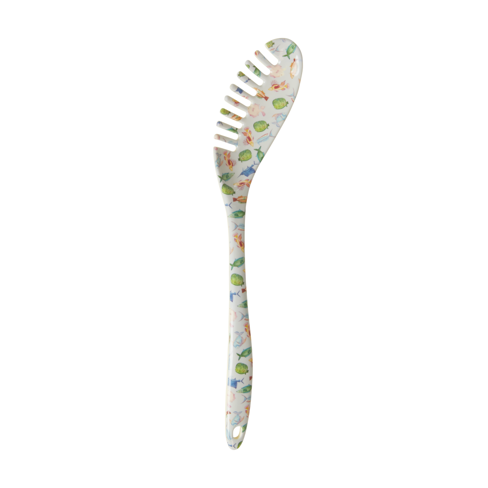 Melamine Pasta Serving Spoon Fish Print By Rice DK